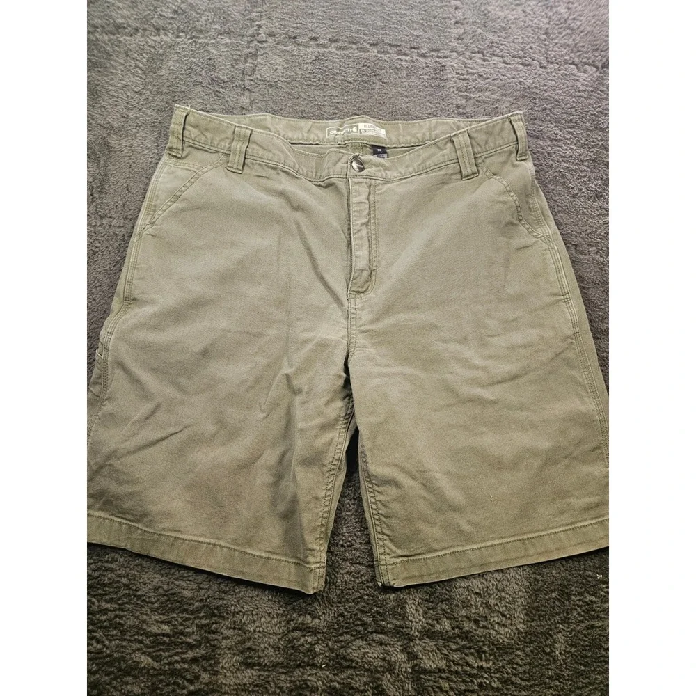 Carhartt Work Shorts Mens 38 Green BS2514-M Rugged Flex Relaxed Canvas Utility